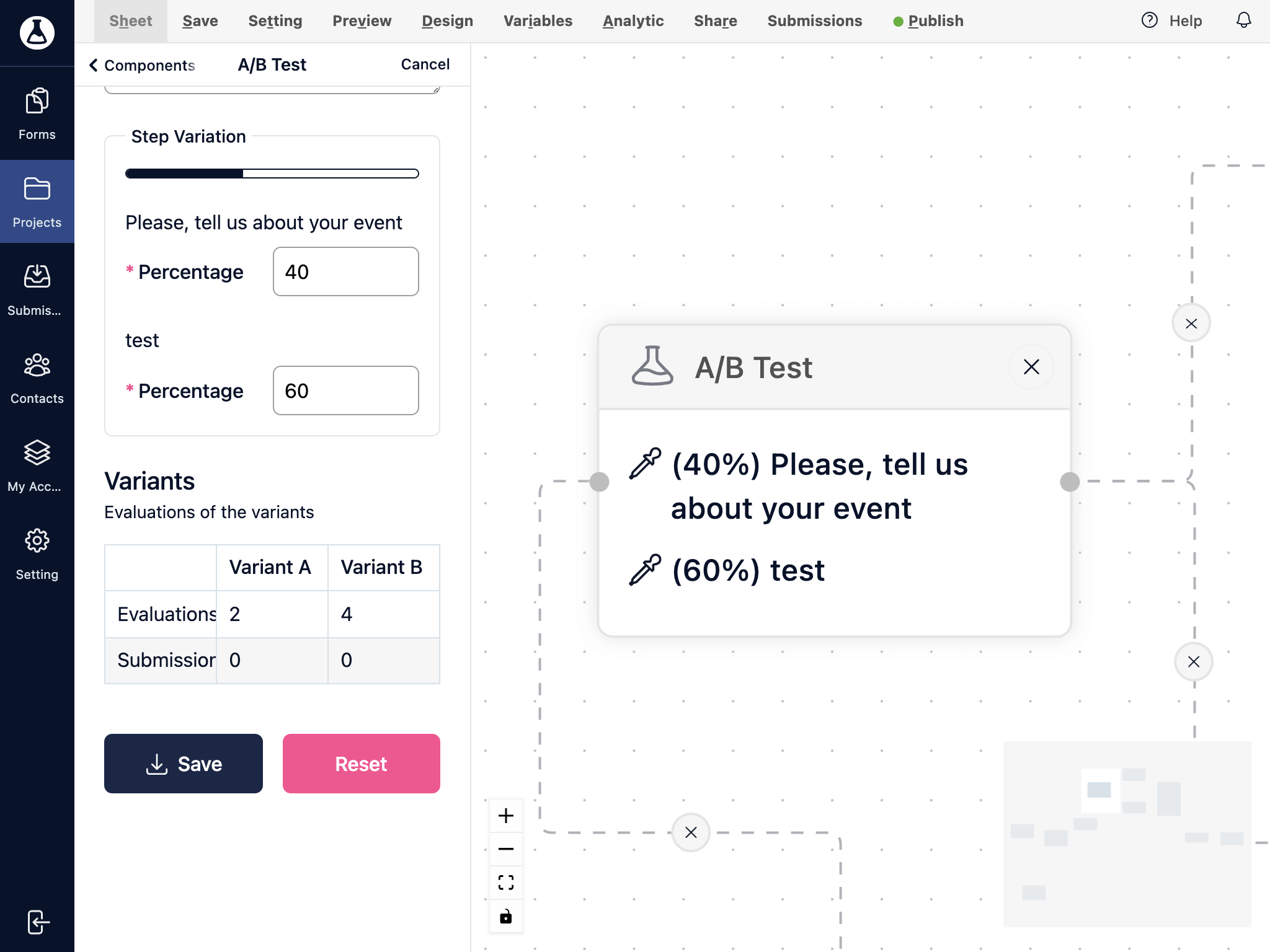 AB Test Node configure